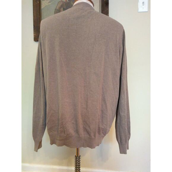 FYNCH-HATTON SUPERFINE COTTON Men's 3XL V Neck Brown Sweater Jumper - Picture 6 of 12